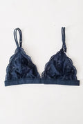 Daisy Triangle Lace Bralette - Navy