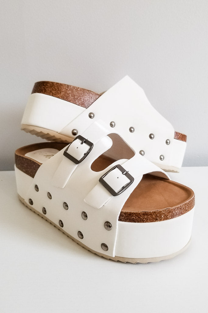 Caril Platform Sandals - White