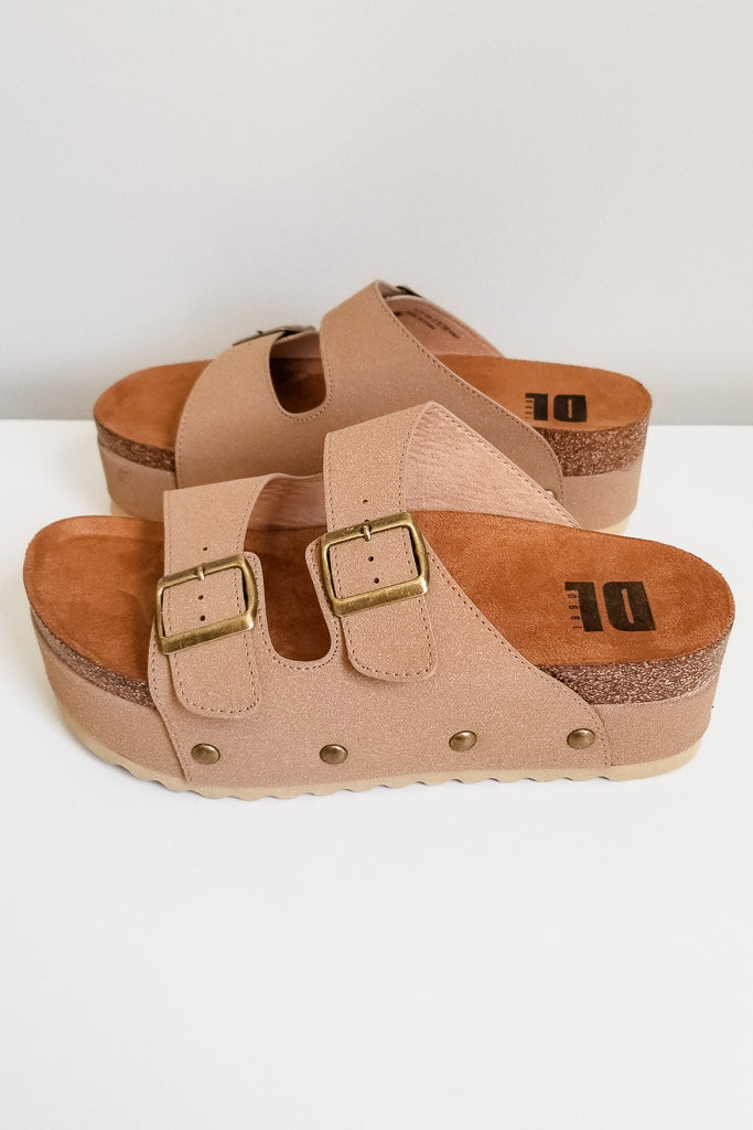 Dirty Laundry Pueblo Suede Platform Sandal- Tan