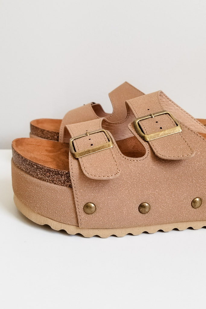 Dirty Laundry Pueblo Suede Platform Sandal- Tan