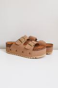 Dirty Laundry Pueblo Suede Platform Sandal- Tan