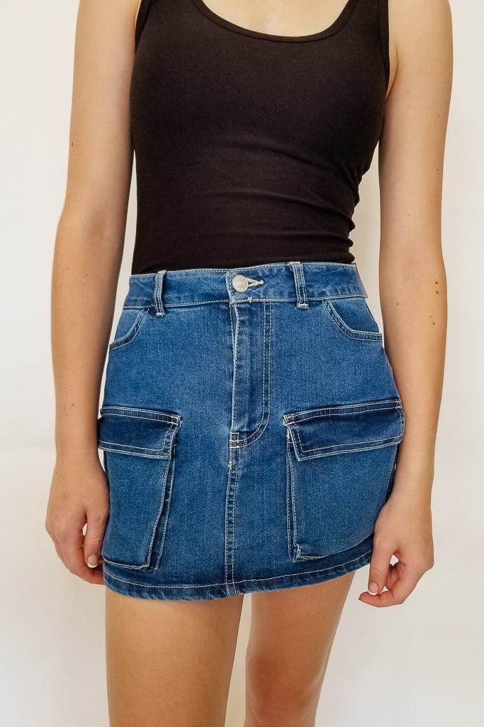 Zeze Cargo Skirt- Denim