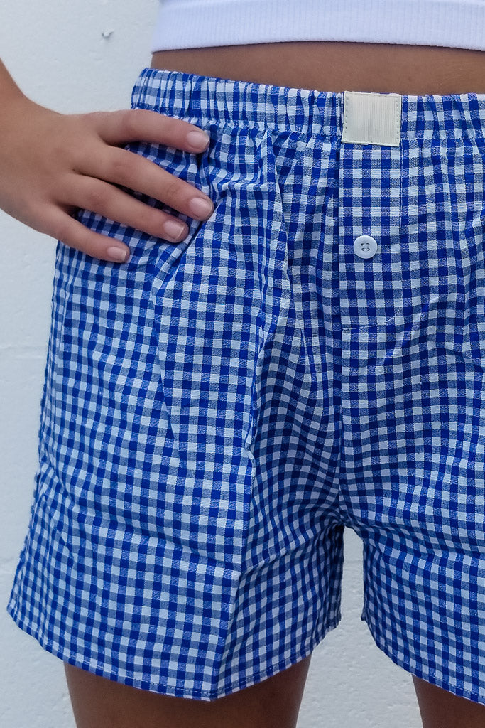 Today&#039;s The Day Checkered Shorts - Blue