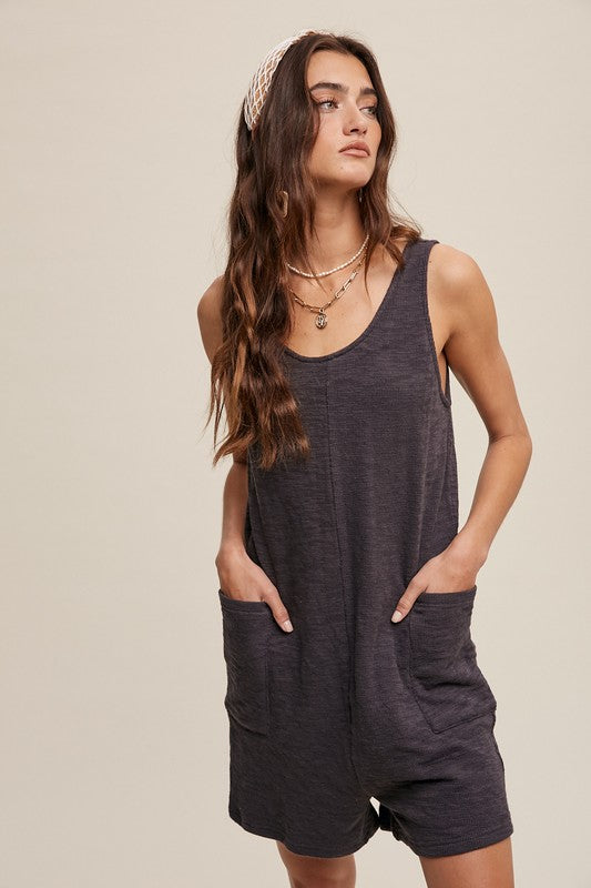 Sweet Life Romper - Charcoal