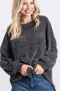 Staying In Knit Sweater- Charcoal