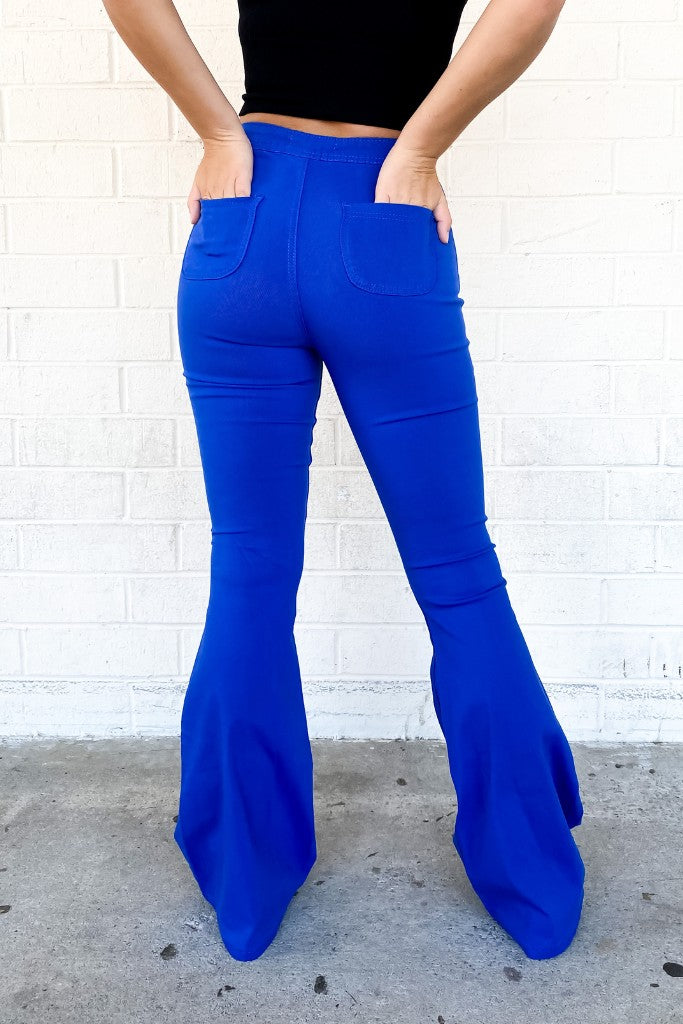 All The Views Flare Pants - Royal Blue