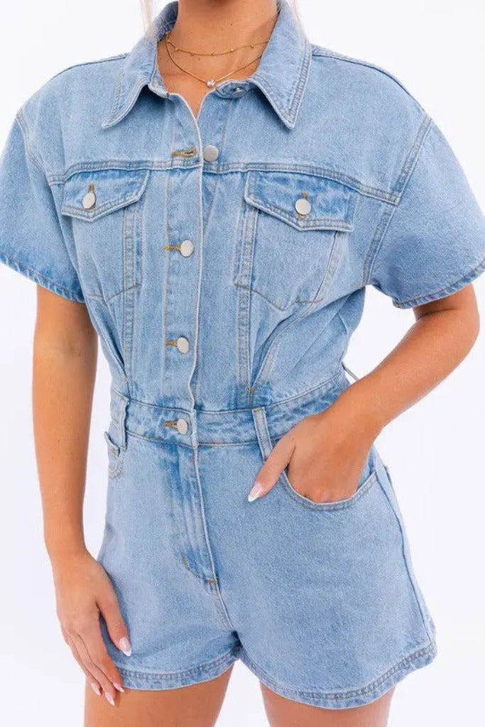 Don&#039;t Call Me Romper- Denim