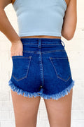 Easy For Me Denim Shorts - Dark Stone