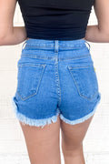 Here To Help Denim Shorts - Medium Stone