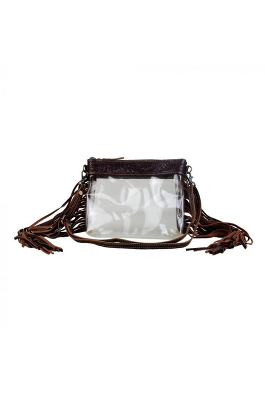 Myra Bag Golden Girl Fringe Cowhide Crossbody | White Fringe Cowhide Purse