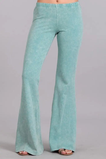 Nine To Five Bell Bottom Pants - Mint