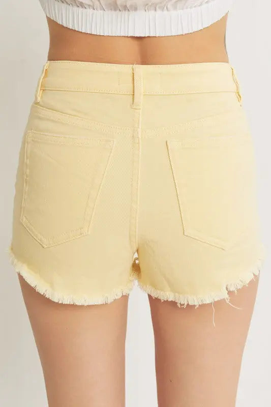 Proud Moment Denim Shorts - Yellow