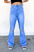 Show Must Go On Flare Jeans - Light Wash